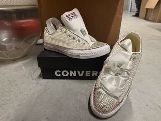 Custom Pearl Converse All Star Low Top Sneakers