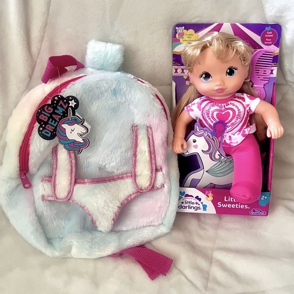 Unicorn Doll Backpack Set 