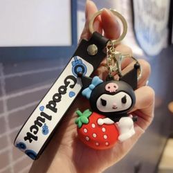 Cute Keyring Keychain Pendant Bag Charm Small Gift Strawberry Kuromi