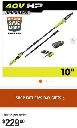 40V HP Brushless 10 in. Cordless Battery Pole Saw with 2.0 Ah Battery and Charger