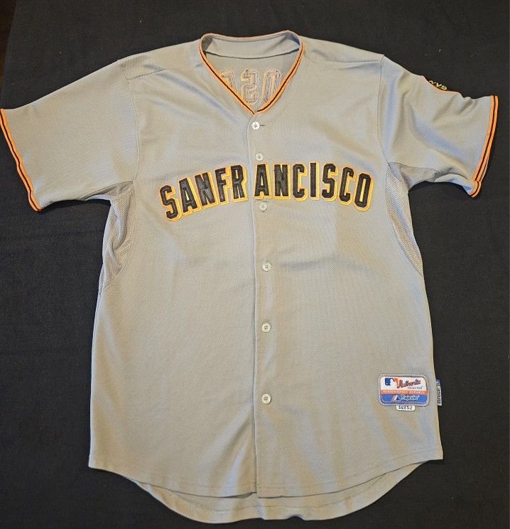 Majestic Cool Base Mens Giants Buster Posey Jersey size 52 grey