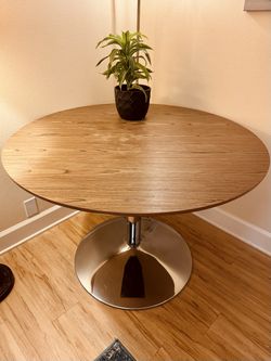 Large Round Wood Top Table 42" (W) x 29" (H)