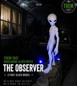 3d Printed-1947 Roswell Crash--3'ft Tall Alien Figure.- " Read Description"