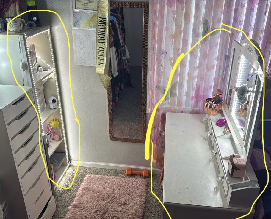 White Cabinet Bedroom Set For $50