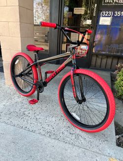SE Bikes Blocks Flyer 26" BMX Bike Black Ruby Red