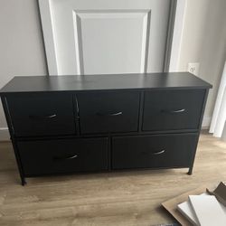 WLIVE Dresser for Bedroom with 5 Drawers, Wide Chest of Drawers, Fabric Dresser, Storage Organizer Unit with Fabric Bins for Closet, Living Room, Hall