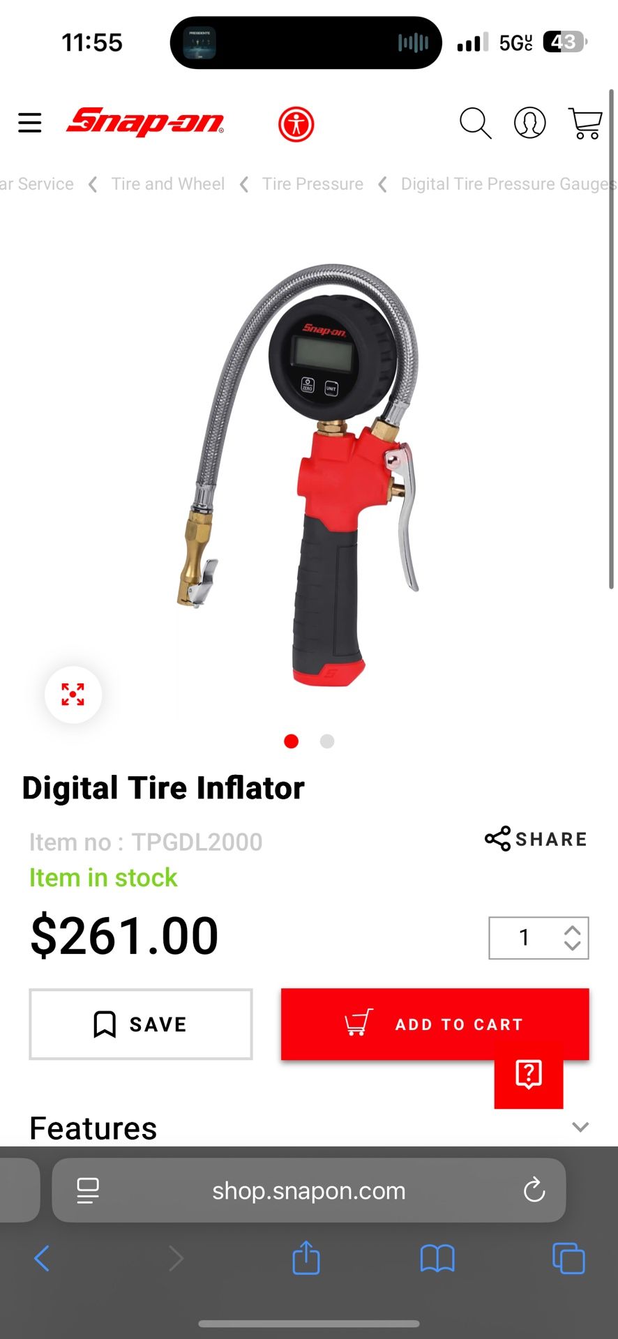 Digital Tire Inflator Snap On 200 Or Trade