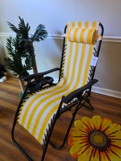 Striped lawn chair