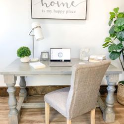 Custom farmhouse Office Desk Study Filling Cabinet Solid Wood Modern Rustic Office File Writing Restoration Hardware Insp Carpenter Bookcase