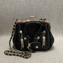 Jacket Crossbody Clutch Bag - Black