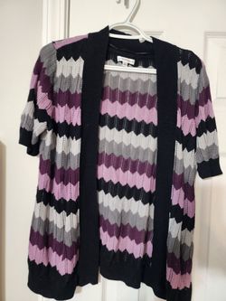 Large short sleeve knit sweater