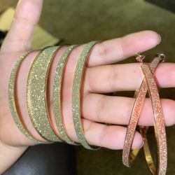 Earring And Bangles Bracelet Set 