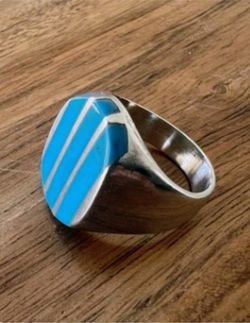 "Taxco" Mexico Men's Turquoise Ring Size 10
