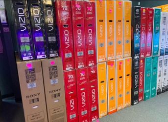 Tv 55-85 tv $219-$1098 smart 4K HDTV $55 down on financing for deliveries this month Warranty
