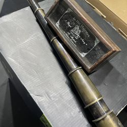 Telescope 1915 To Her Majesty’s Royal Navy With Designer Wood And Glass Box 