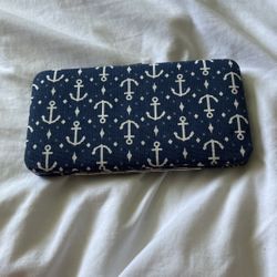 Navy And White Anchor Clutch Wallet- Never Used