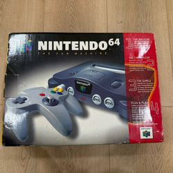 Complete In Box Nintendo 64 System With Plastic Bags And Manual