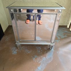 Mirrored 2-Storage Console Cabinet