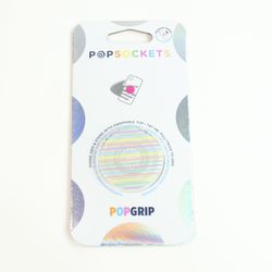 Popsockets Pop Grip Clear w/ Rainbow Stripe - NEW