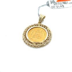 14kt Gold Bezel With Authentic 2 1/2 Peso Coin 1.86grams 169546 1