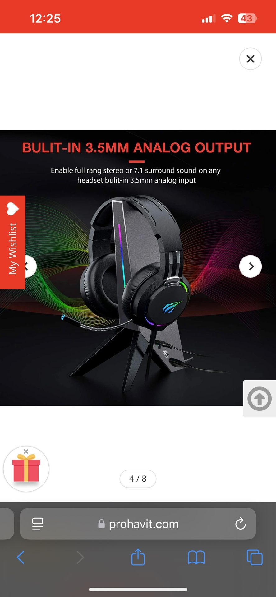 Gaming Headset HAVIT TH644U RGB Gaming Headset Stand with 3.5mm AUX & Dual USB P