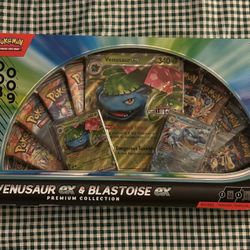 Pokemon Gamestop exclusive Venusaur EX and Blastoise GX premium collection box