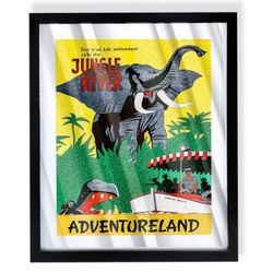 Disneyland jungle cruise poster art with black frame