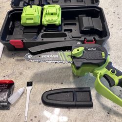 New: 6” Mini Cordless Chainsaw For Cutting Trees And Woods