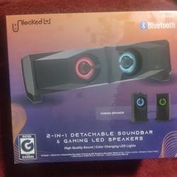 2 In 1 Detachable Sound Bar & Gaming Led Speakers 