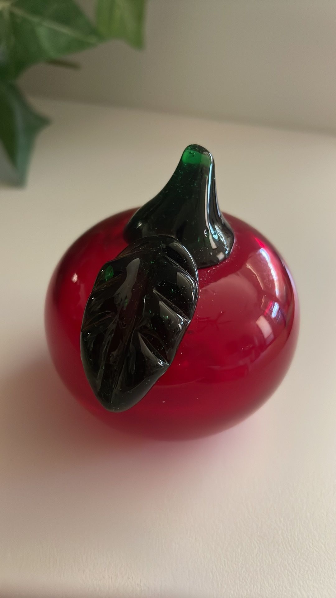 Vintage Murano Art Glass Red Apple