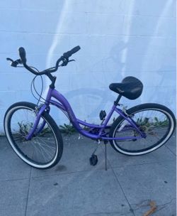 Purple Cruiser Bike with White Wall Tires