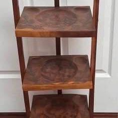 Vintage 3 Tier Foldable Indented Table Shelfs  one tray has a small crack Just $25