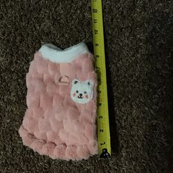 Small dog pink fleece w/snaps jacket 