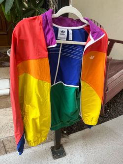 Adidas Originals Rainbow Pride Windbreaker Jacket Unisex Small