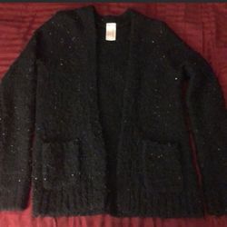 Girls sequin black cardigan sweater jacket