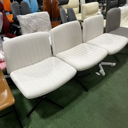 Brand New Cross Strap Desk Chair, Armless Office Chairs without Wheels, Cross Leg Chair with Wide Seat, Adjustable Height, Office Chair for Home, Offi