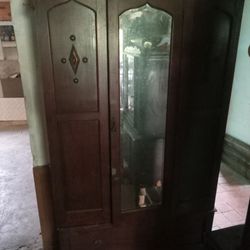 Wardrobe  Real Wood  Glass Mirror  Door