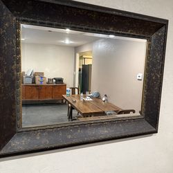 Brown & Gold Large Mirror 35”Hx48”L