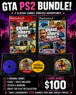 GTA San Andreas & Vice City Stories PS2 Bundle