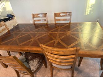 Ashley wooden 6 seater table set