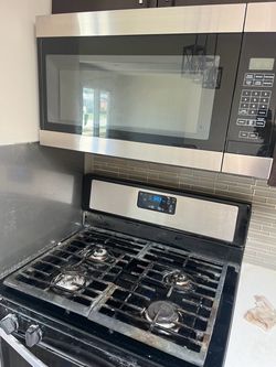 Microwave and stove