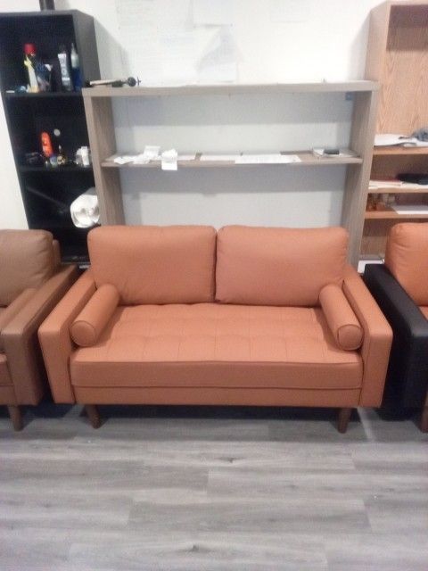 Faux Leather Love Seat Couches