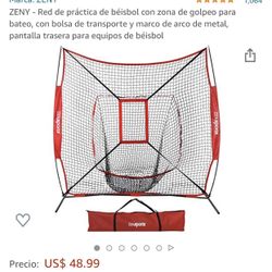 4.8 de 5 estrellas 1,248 Opiniones ZRed de práctica de béisbol con zona de golpeo para bateo, con bolsa de transporte y marco de arco de metal,