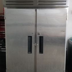 Commercial Double Door Stainless Steel Refrigerator.