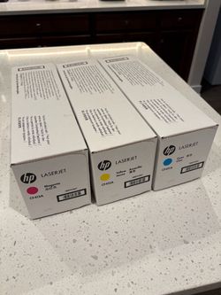 Three HP 410A / 410X series - genuine HP LaserJet contract toner cartridges