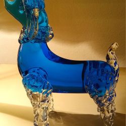 Hand Blown Art Glass Poodle Figurine