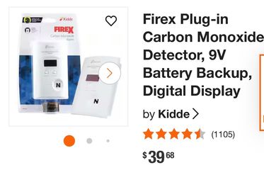 Kiddie fired plug in carbon monoxide detector