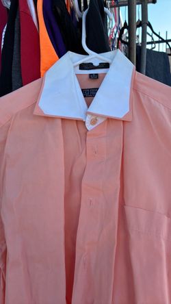Giorgio Ferrè Peach Dress Shirt White Collar