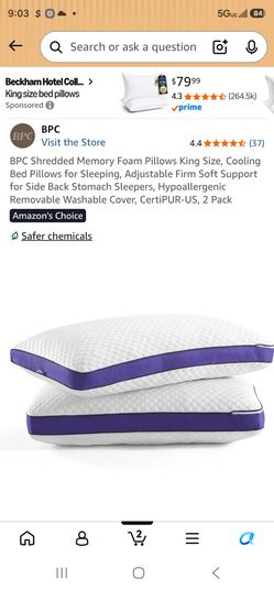 BPC Shredded Memory Foam Pillows King Size
