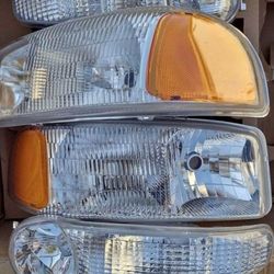 01-06 Gmc Sierra Yukon Denali Headlights Luces Focos Micas Faros Faroles Headlamps 